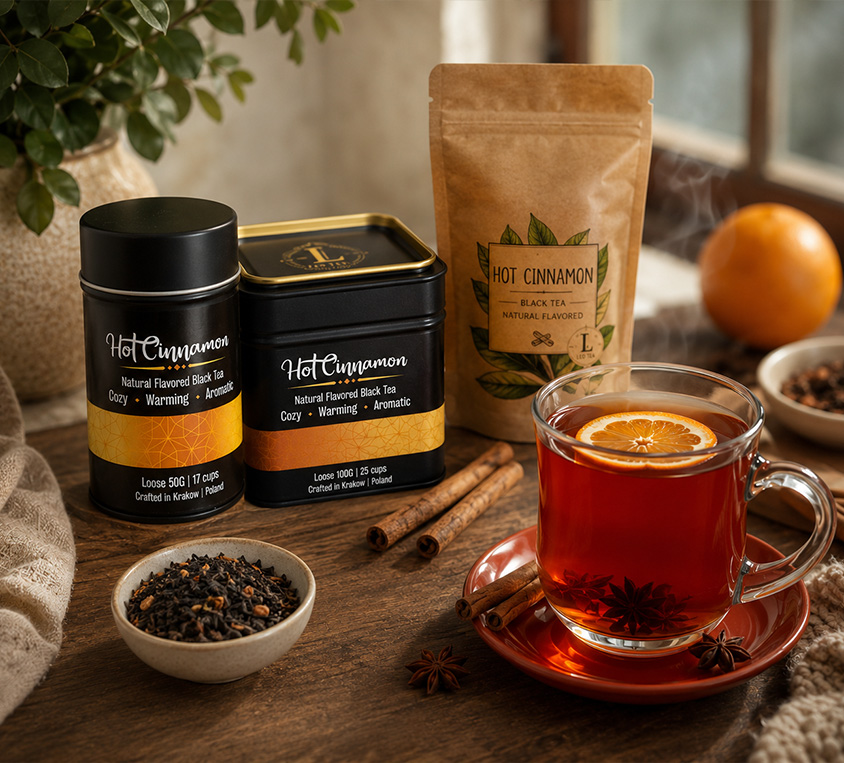 Hot Cinnamon Orange Cup z czarną herbatą, cynamonem i pomarańczą